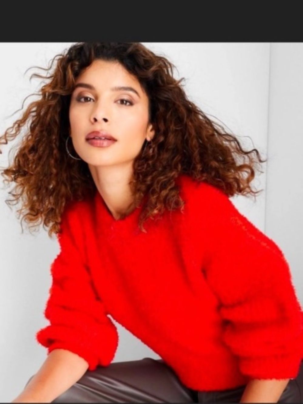Future Collective Red Teddy Sweater Women’s Medium